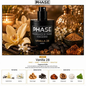 Vanilla 28 Extrait De Parfum by Phase Fragrances Unisex Perfume with Rich Brown Sugar & Warm Amber Woods Notes Long Lasting Scent