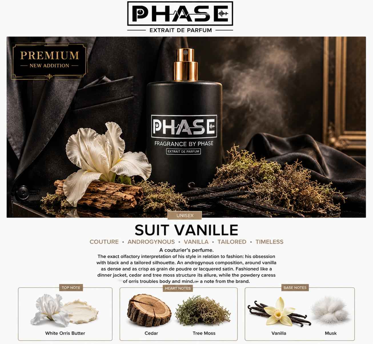 Suit Vanille PREMIUM by Phase | Inspired by Celine Black Tie