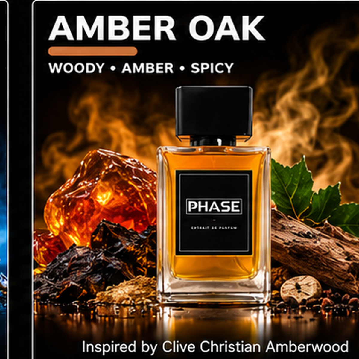Amber Oak woody, amber and spicy unisex Extrait de Parfum by Phase Fragrances