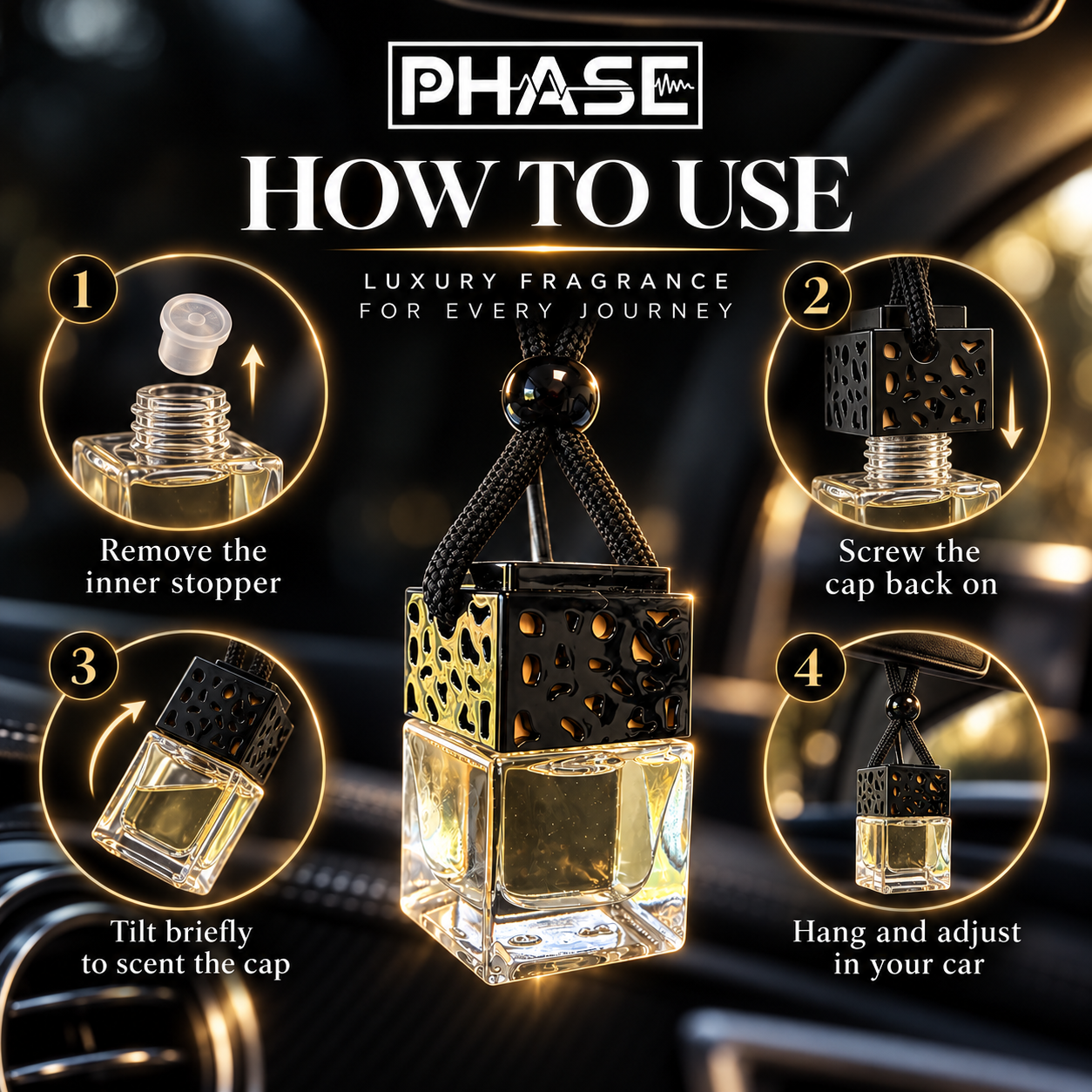 How to use Phase refillable car diffuser