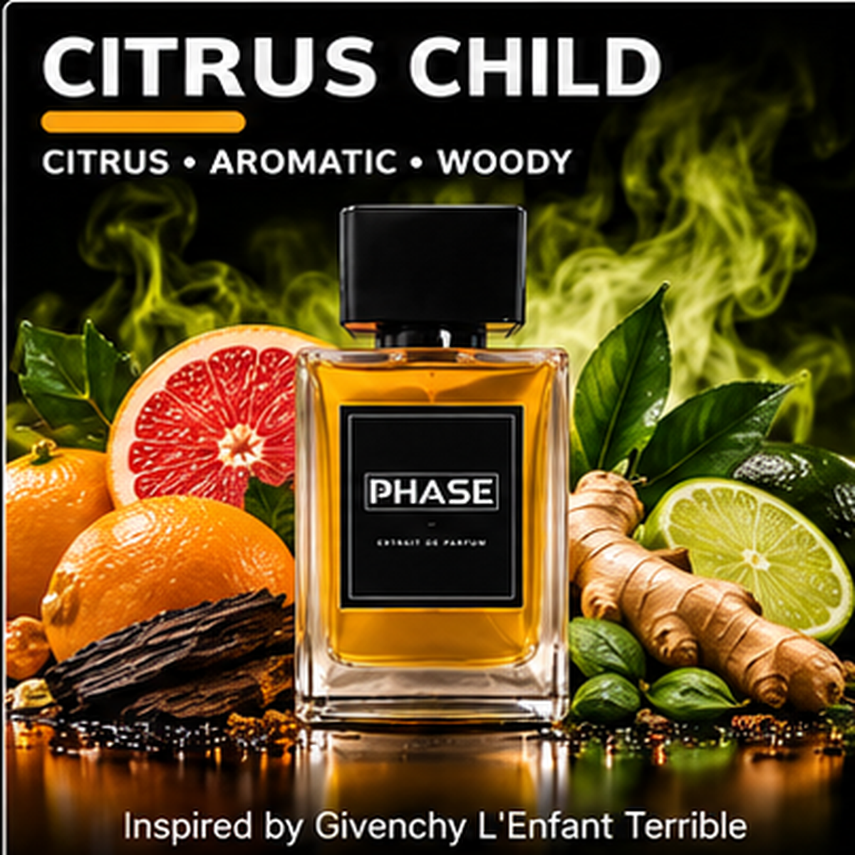 Tux citrus, aromatic and woody unisex Extrait de Parfum by Phase Fragrances