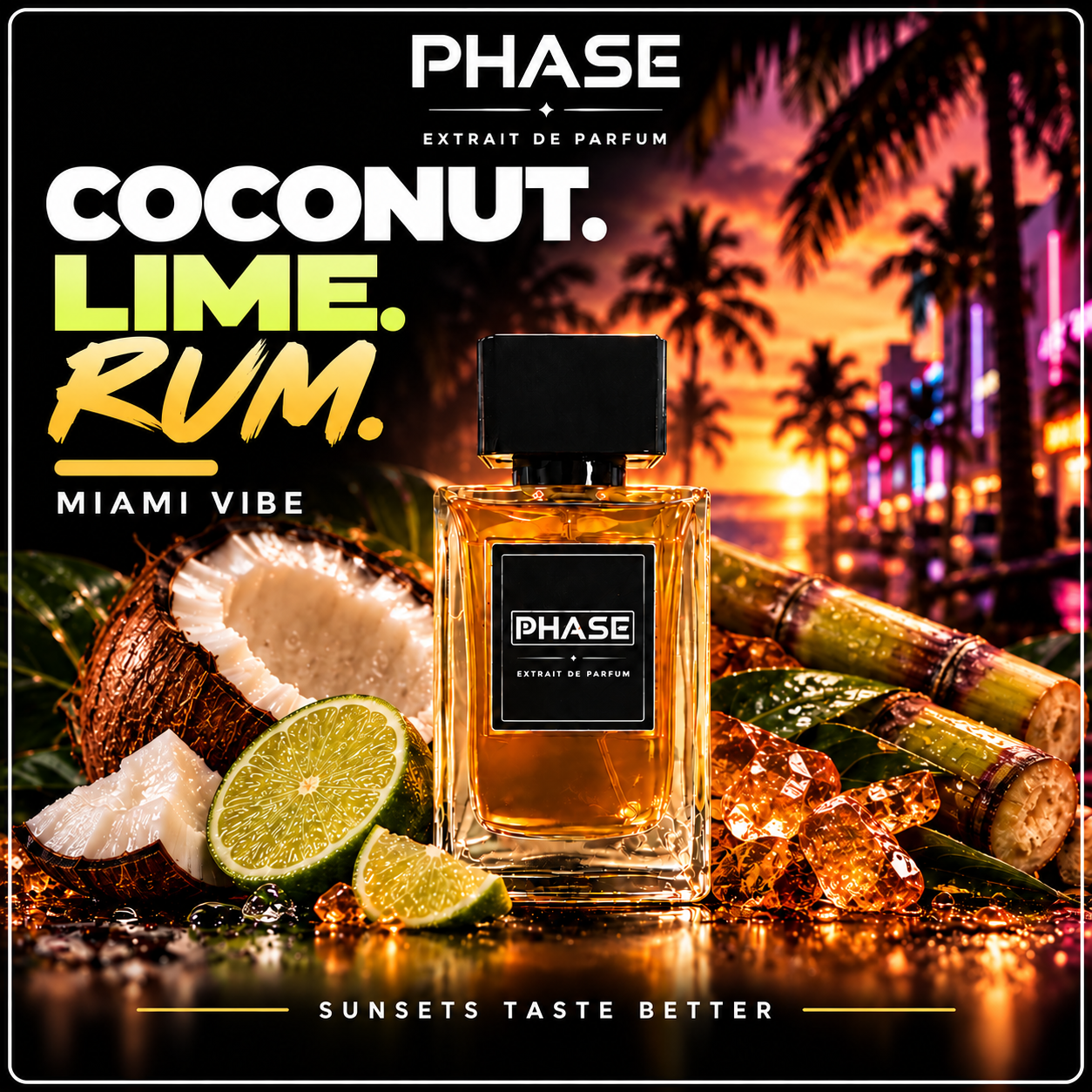 Miami Vibe coconut lime and rum fragrance hero