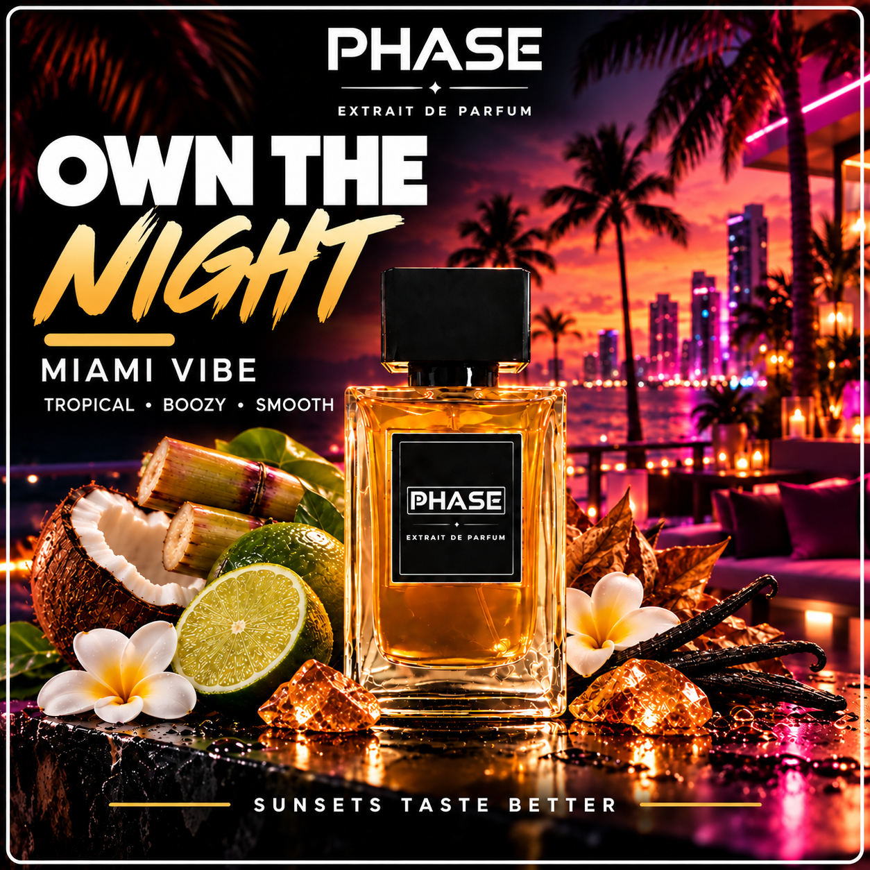 Miami Vibe own the night tropical perfume hero